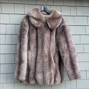 Vintage 70s Men’s XL Hansa Branta Faux Fur & Goosedown Coat